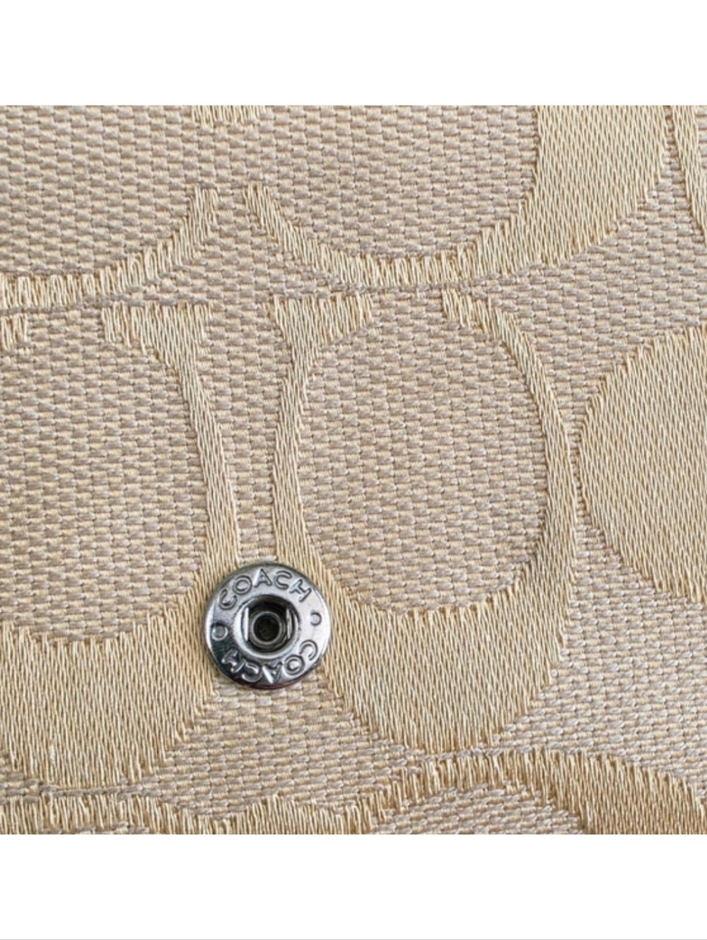 Coach Hampton Signature Wallet Yellow Tan Jacquard Leather Wallet Y2K - Picture 8 of 16